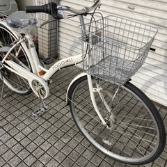 27インチ自転車】6段変速 LEDオートライト仕様 前後タイヤ、サドル