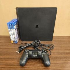 動作品 PS4 本体 CUH-2100B PlayStation4  ジェットブラック　ソフト3本セット