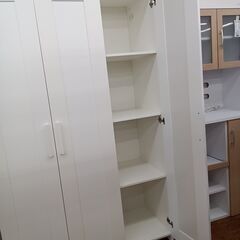 ★ジモティ割あり★ IKEA ワードローブ ホワイト H190×D50×W117 クリーニング済み MT139の画像
