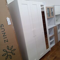 ★ジモティ割あり★ IKEA ワードローブ ホワイト H190×D50×W117 クリーニング済み MT139の画像