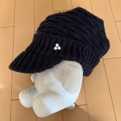 ニット帽　紺