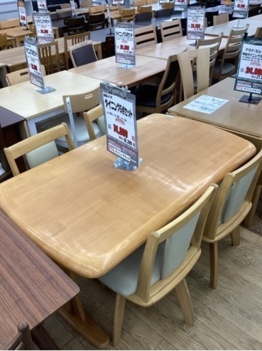 KA-73【新入荷　リサイクル品】ダイニング5点セット　ナチュラル
