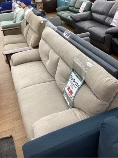 KA-75【新入荷　アウトレット】3シーターソファ　ライトブラウン