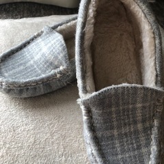 裏ボア　暖かスリッポン✴︎グレーチェック✴︎20.0cmの画像