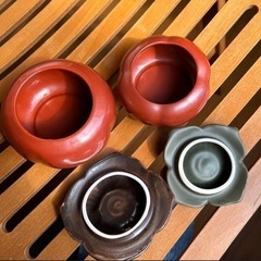 小物入れ リアルな柿型2個セット 和風 陶器製の画像