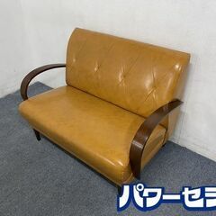 ビーカンパニー/B-COMPANY クールベソファ 2.5P PVCレザー キルティング加工 クレイ 中古家具 店頭引取歓迎 R7900