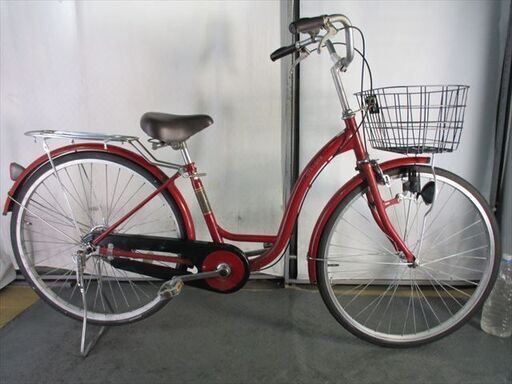 D280　★限定特価★ 中古自転車 ママチャリ【　26インチ　　赤 】