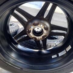 ブラック　5本スポーク　アルミホイール　16インチ PCD100 5穴　205/55R16 トヨタ　プリウス　ウィッシュ　アベンシス　スバル　レガシィ　インプレッサ　等の画像