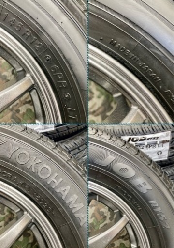 「商談中」⑩軽トラ・箱バン用の新品ヨコハマタイヤと中古ホイールとナット付き
