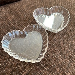 ハート♡ガラス皿2枚