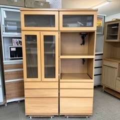 値下げ‼️【お買い得‼️】本吉木工所 120cm幅ダイニングボード キッチンボード 食器棚 キッチン収納家具 レンジボード 木製ブラウン♪の画像