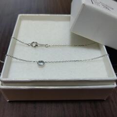 K10　ホワイトゴールド　アクアマリン　ネックレス