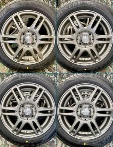 「商談中」⑫155/65R14  新品ダンロップタイヤ4本と中古ホイールとナット付き