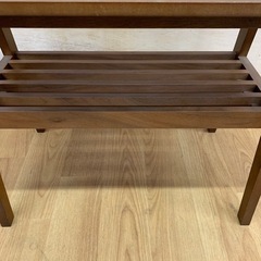 テーブル　サイドテーブル　木製　２段　中古の画像