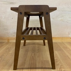 テーブル　サイドテーブル　木製　２段　中古の画像