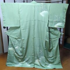 正絹　１つ紋　付下げ　訪問着　すすき文　暈し染め　金彩　扇刺繍
