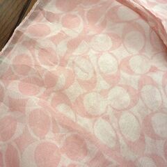 スカーフ コーチ COACH ピンク シグネチャー シフォン USED 札幌市東区 新道東店の画像