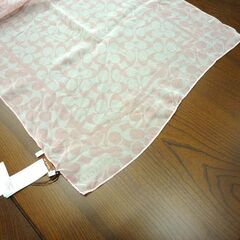 スカーフ コーチ COACH ピンク シグネチャー シフォン USED 札幌市東区 新道東店の画像