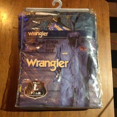 【お取引中】Wrangler デニム調　レインウェア上下　Lサイ...