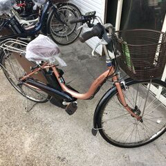 地域限定送料無料　ブリヂストン　アシスタ　新基準　子供乗せ　8,7AH　茶色系　ナチュラ　ビビ　神戸市　電動自転車　