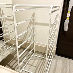 IKEA 6段　衣装収納　ラック　ホワイト