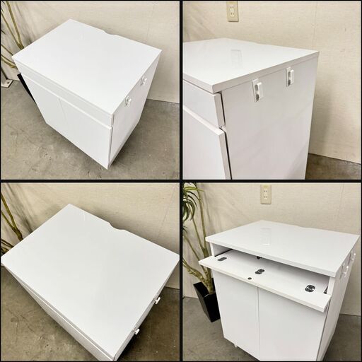  15813  ぼん家具 2枚扉パソコンキャビネット　パソコンデスク   ◆大阪市内・東大阪市他 5,000円以上ご購入で無料配達いた