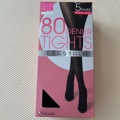 【未使用】fukuske 80デニールタイツ4足 M～Lブラック