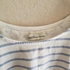 アースミュージック&エコロジー ストライプカットソー  半袖 レース レディースの画像