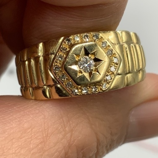 売り切れました。K18 18金　ダイヤモンドリング　10.2g 約20.5号　0.19ct