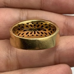 売り切れました。K18 18金ダイヤモンドリング10.2g 約20.5号0.19ct 