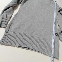 長袖　ロングニット　　グレーの画像