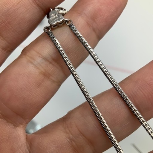 売り切れました。Pt850 プラチナ850 ジュエリーマキ　エメラルドネックレス　9.3g 約37.8cm