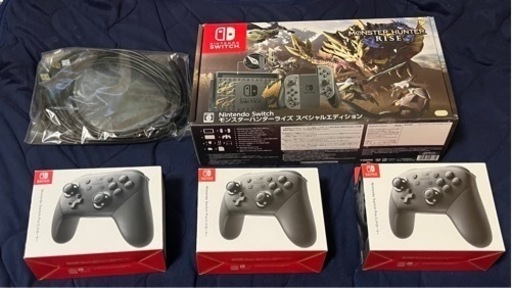 Nintendo Switch 本体　純正プロコン3個セット　モンハンライズエディション