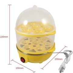 卵蒸し器 ミニ電気卵炊飯器 二重層　ピンクの画像