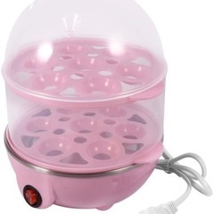 卵蒸し器 ミニ電気卵炊飯器 二重層　ピンクの画像