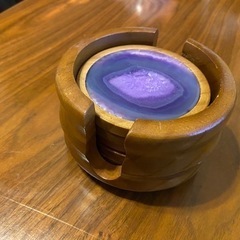 革製品、天然石のクリスタル　コースター2種の画像
