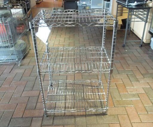 未使用品 スチールラック 幅60×奥行45×高さ90cm 3段 SR-604590 メッキ 棚 シェルフ 家具 札幌市東区 新道東店