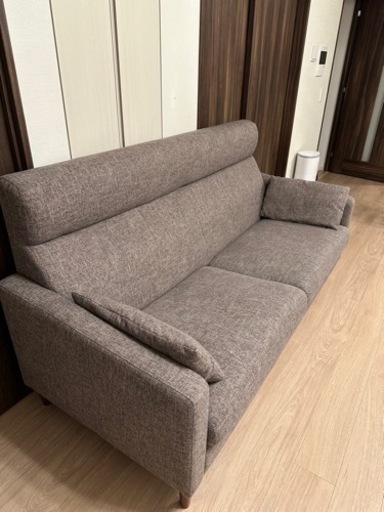 【美品】大塚家具　ソファ　ソファー　ブラウン　カバー取り外し可能