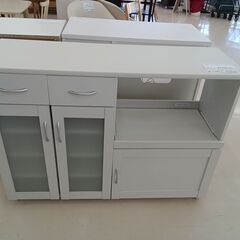 ★ジモティ割あり★  レンジ台 ホワイト W120×D39.5×H89 クリーニング済み TC1252