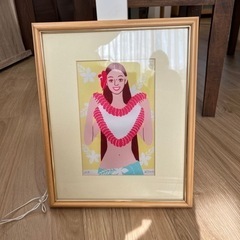 【463】アロハ風　額入り絵画