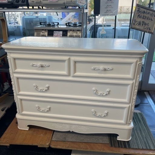 ホワイトチェスト チェスト 姫家具 姫系 アンティーク調 クラシック クラシカル フレンチアンティーク 収納