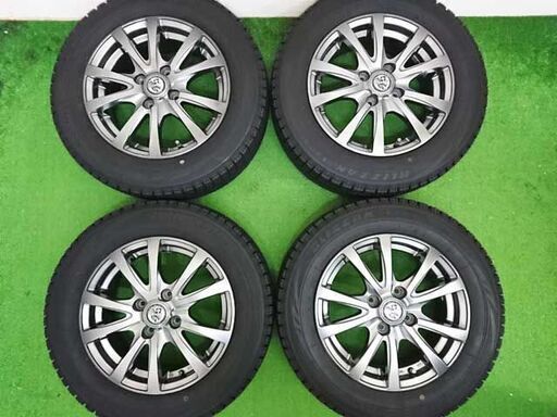 新品同様 新品時のイボイボ・ライン有 ガリ無し 社外アルミ付 冬タイヤ 175/65R14 フィット/ヴィッツ/パッソ/ノート他 小型車 コンパクトカー