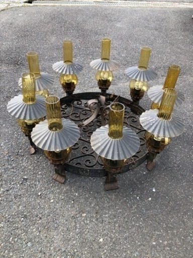 シャンデリア　天井照明 アンティーク レトロ 動作未確認　値下げ2/1で終了(直接引取り限定)