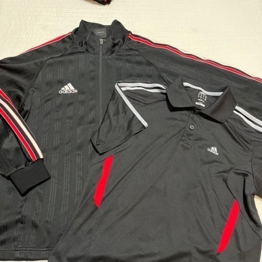 adidasジャージ上とポロシャツ
