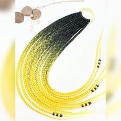 【新品】#B11BR ブレイズ　ポニーテール　ヘアゴム　三つ編み　エクステの画像