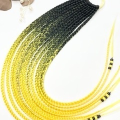 【新品】#B11BR ブレイズ　ポニーテール　ヘアゴム　三つ編み　エクステの画像
