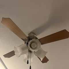近日中に処分！　値下げしました！早い者勝ち！　オシャレ　レトロ　シーリングライト　ファン付き　電球も付けたままお渡しの画像