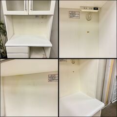 【激安ゲリラセール！！】15844  NITORI 2枚ガラス扉キッチンボード　食器棚   ◆大阪市内・東大阪市他 6,000円以上ご購入で無料配達いたします！◆ ※京都・高槻・枚方方面◆神戸・西宮・尼崎方面◆奈良方面、大阪南部方面　それぞれ条件付き無料配送あり！            の画像