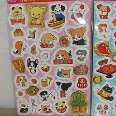 新品　和風シール　犬の画像