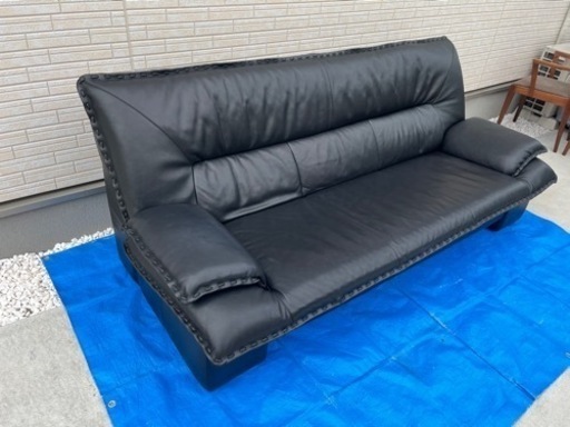 極美品・配送込‼︎  冨士ファニチア 3人掛け革ソファ 定価40万以上